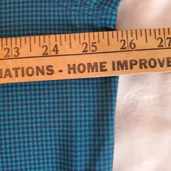 Green and Navy RHOBACK Houndstooth 1/4 Zip Pullover - Picture 5 of 6